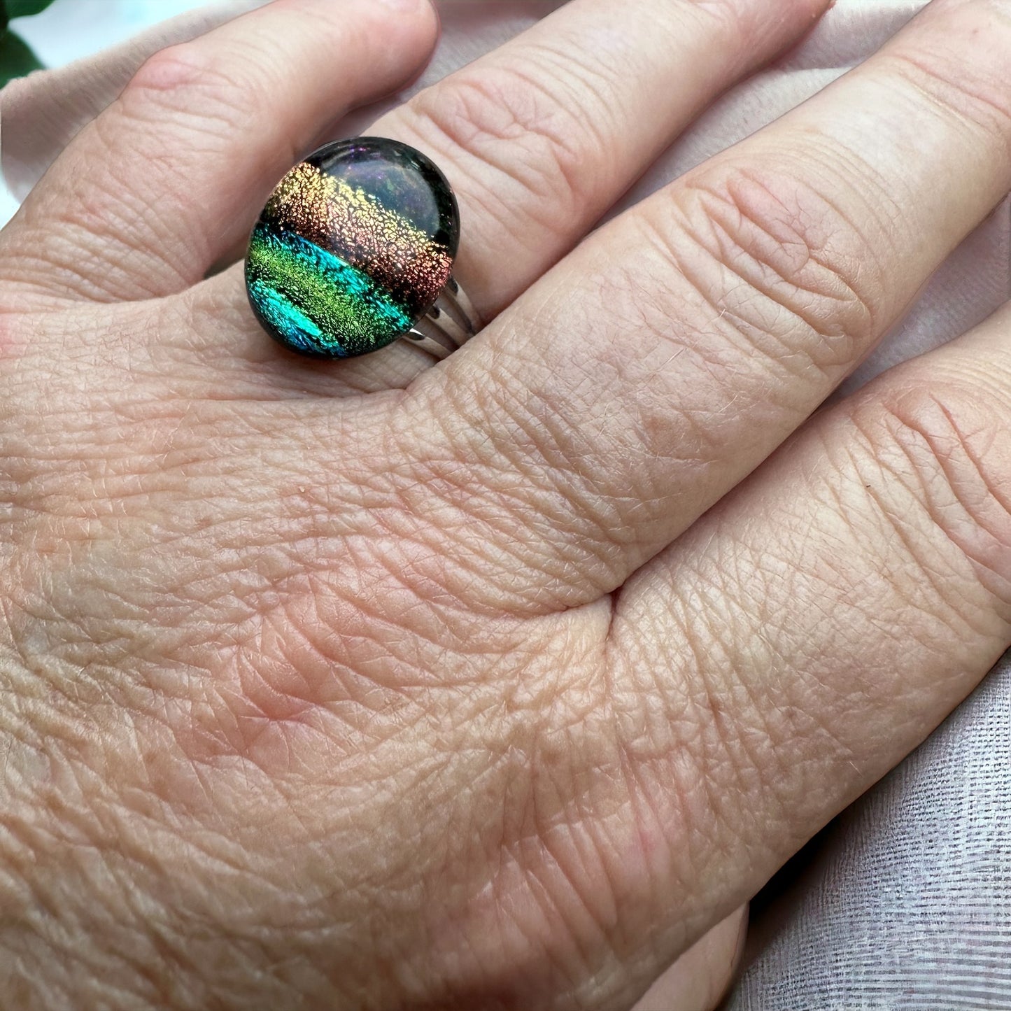 Samantha Abbott Glass adjustable Ring #48
