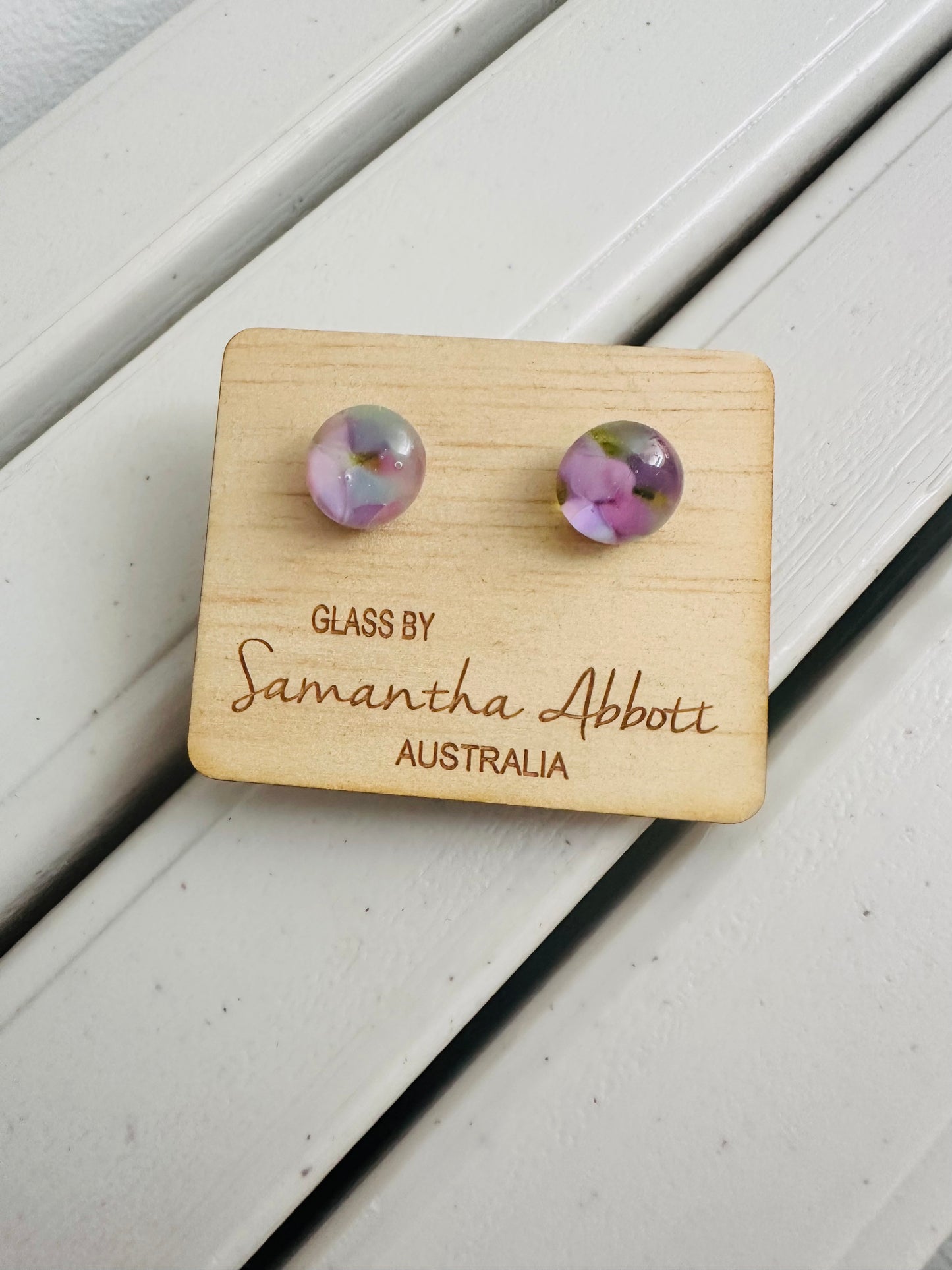 Samantha Abbott Glass Stud Earrings #78
