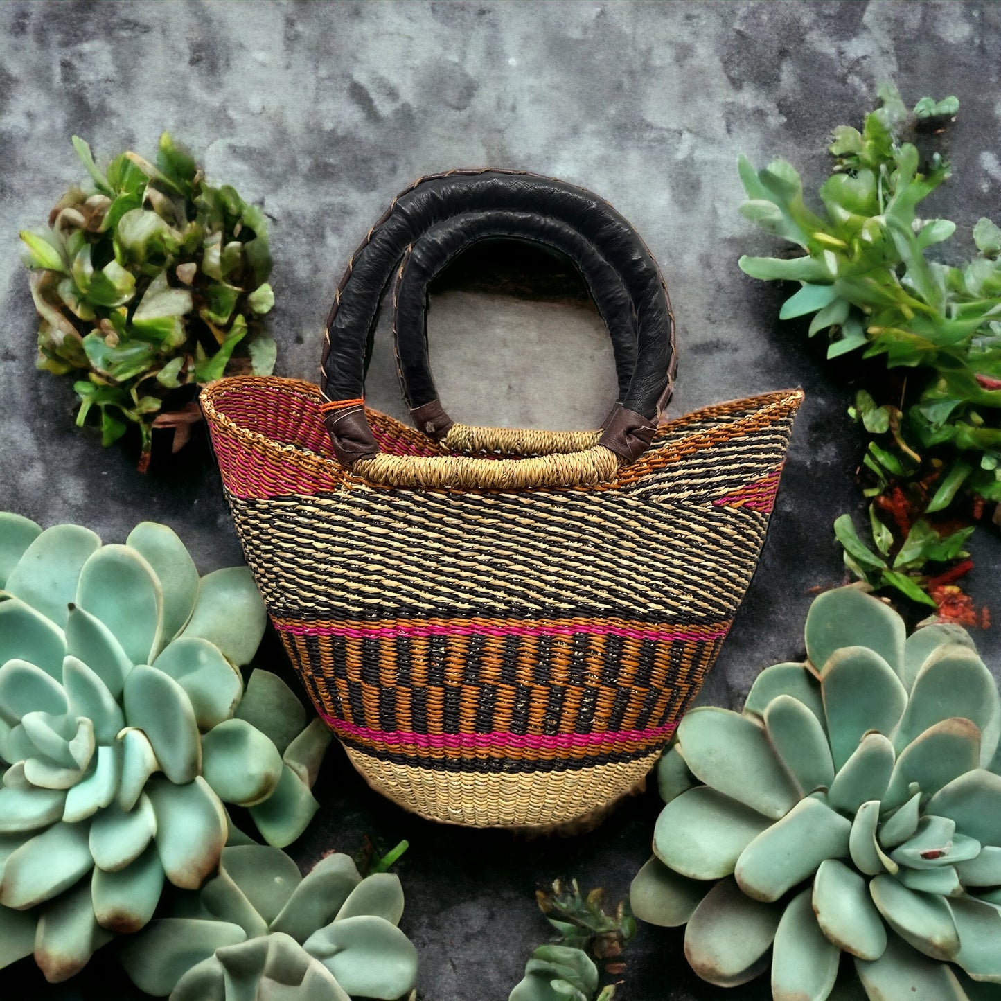 African Basket U Shopper Small - #003