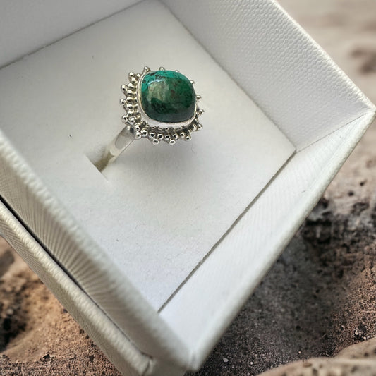 Chrysocolla Sterling Silver Ring