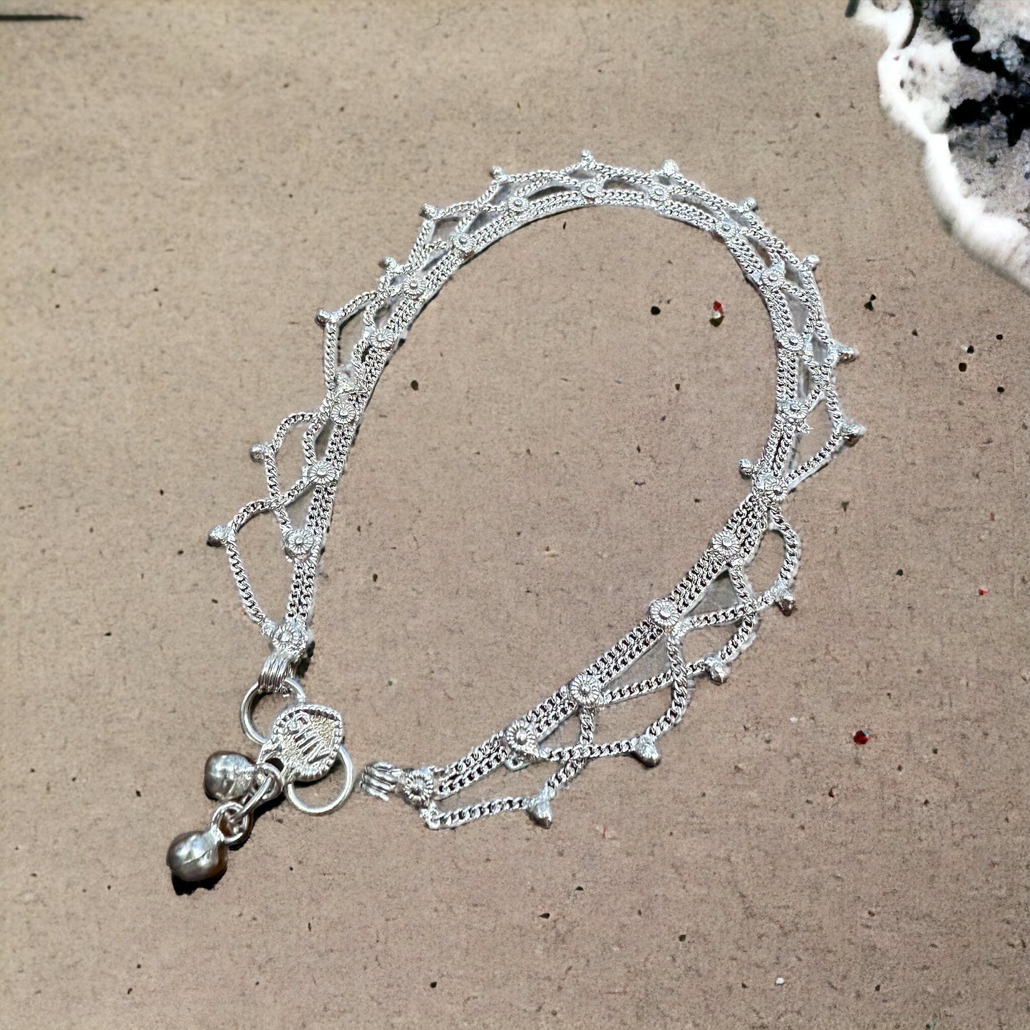 Traditional Indian Silver Metal Anklet