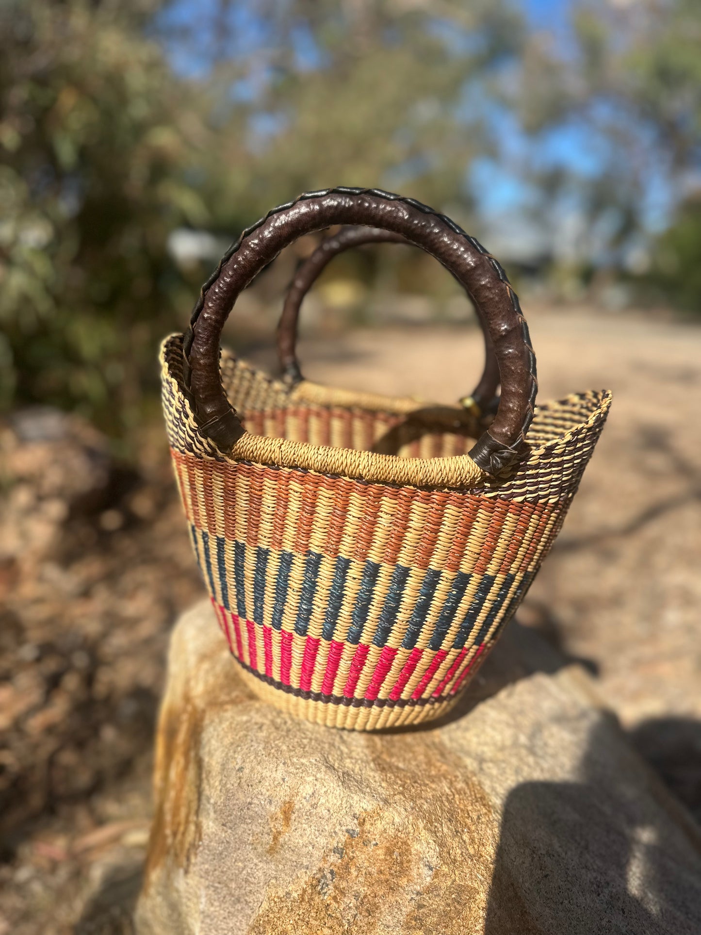 African Basket ‘Crimson Earth’ #004