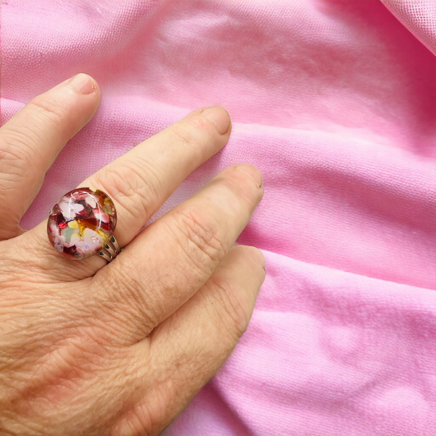 Samantha Abbott Glass Adjustable ring #26