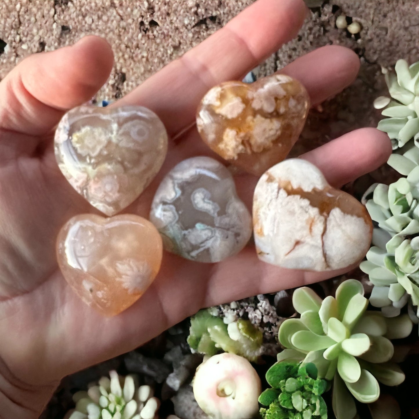 Flower Agate Heart
