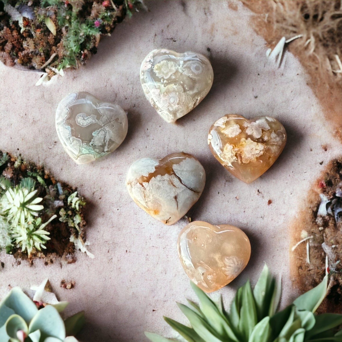 Flower Agate Heart