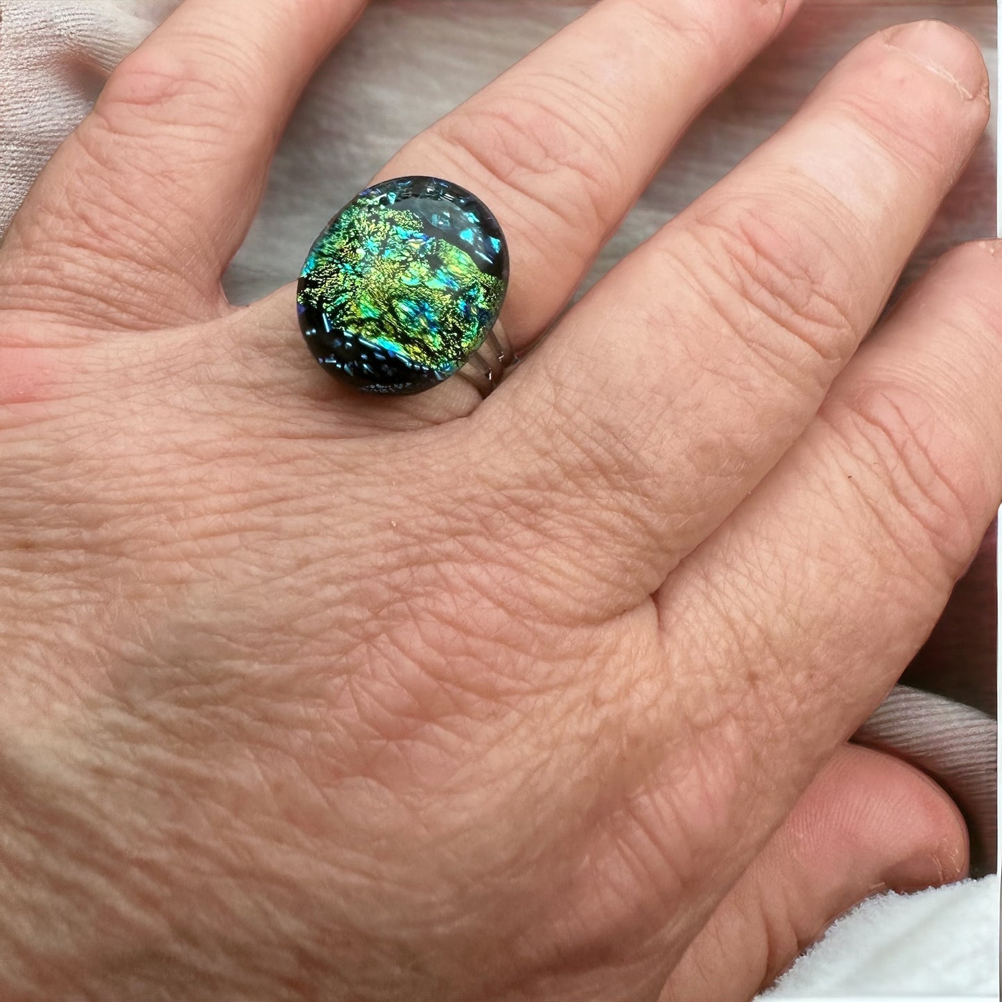 Samantha Abbott Glass adjustable Ring #37
