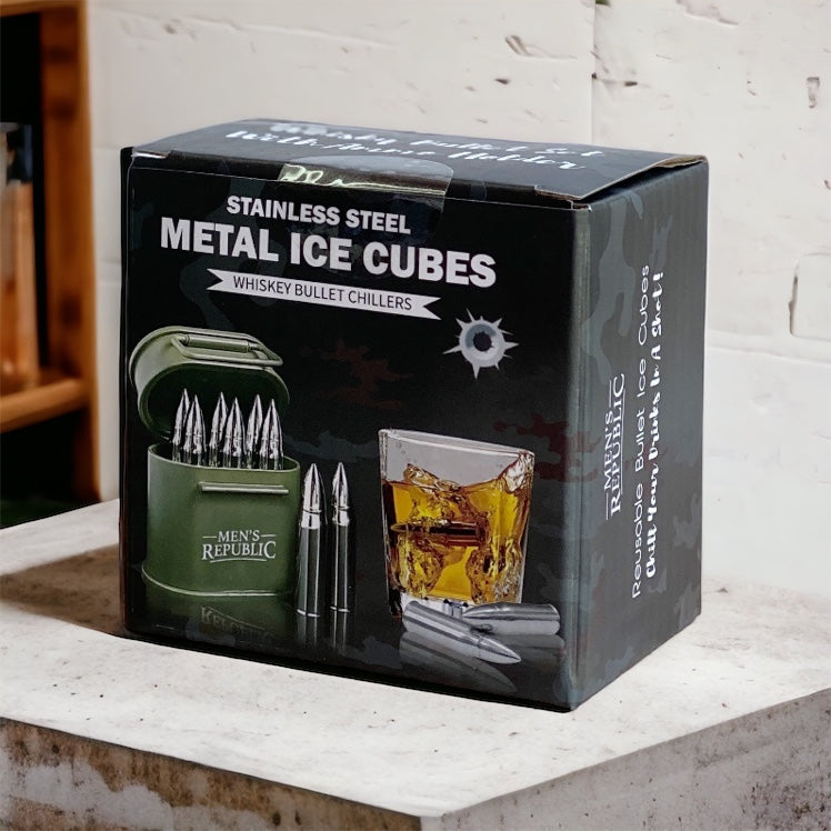 Men’s Republic Shaped Stainless Steel Metal Ice Cubes