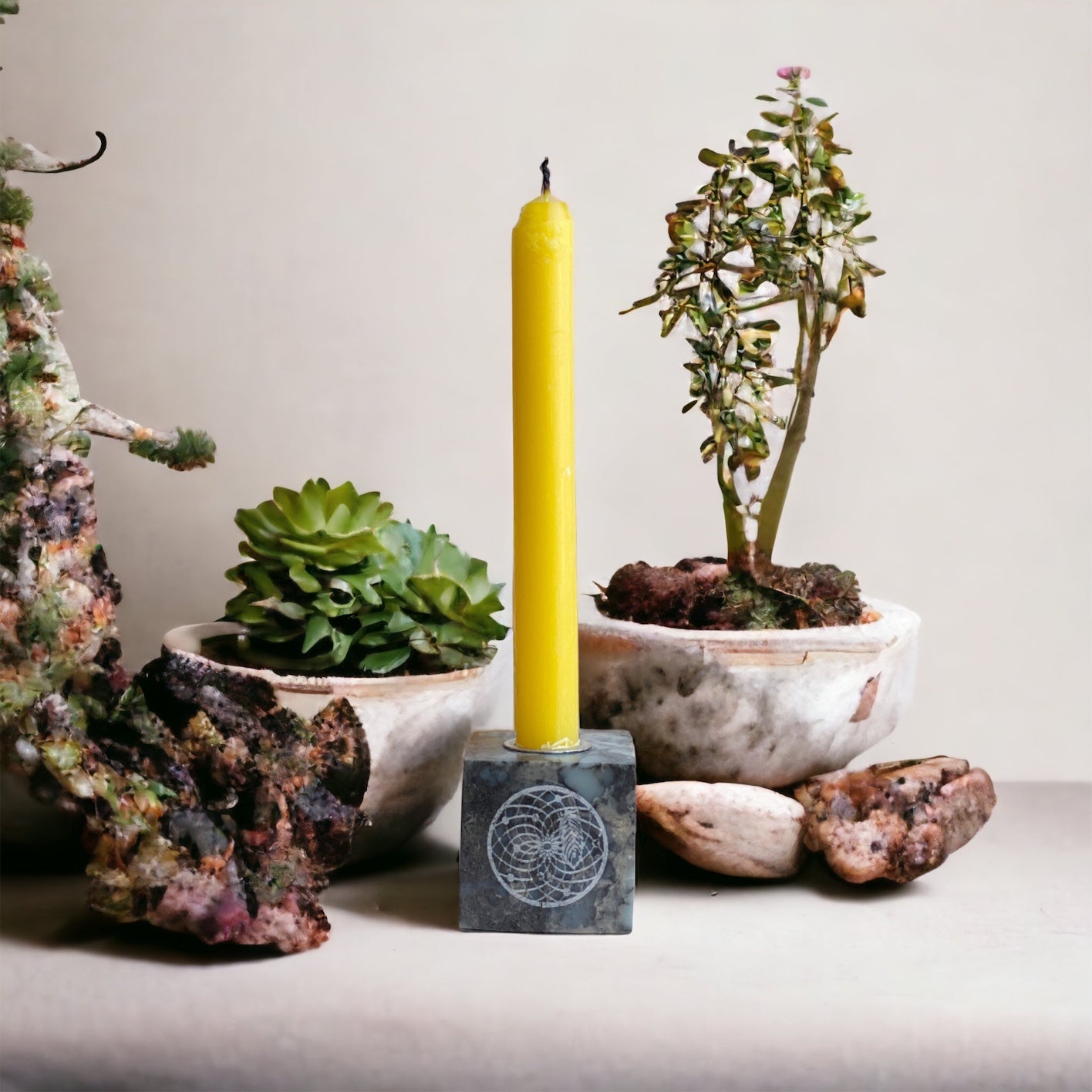 Dolomite Candle Holder