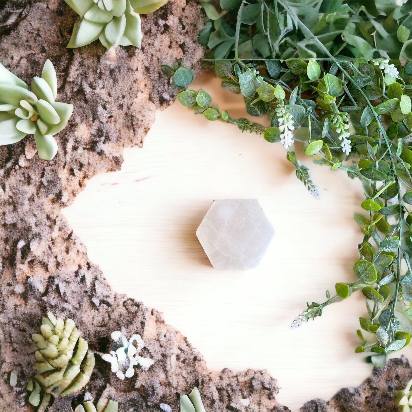 Selenite Charging Plate - Hexagon