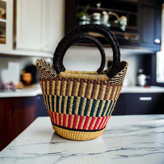 African Basket ‘Crimson Earth’ #004