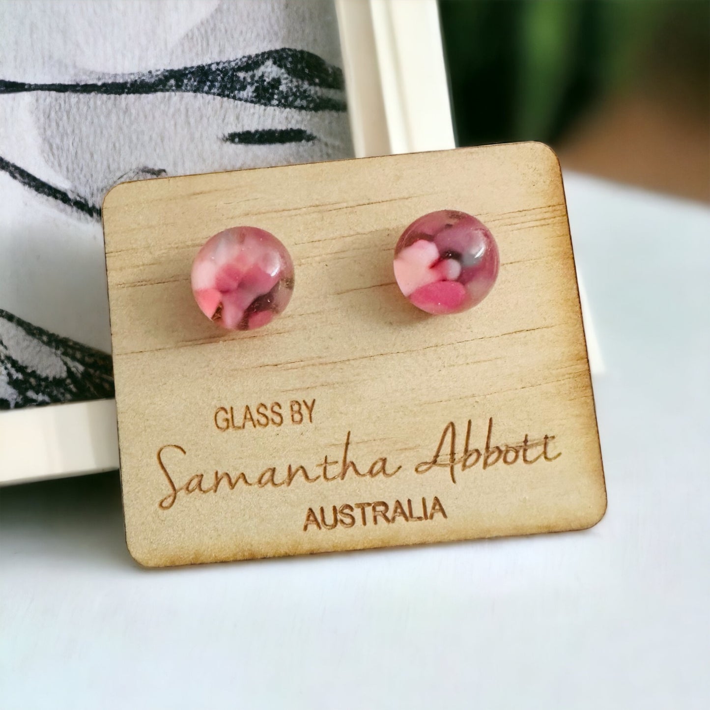 Samantha Abbott Glass Stud Earrings #80