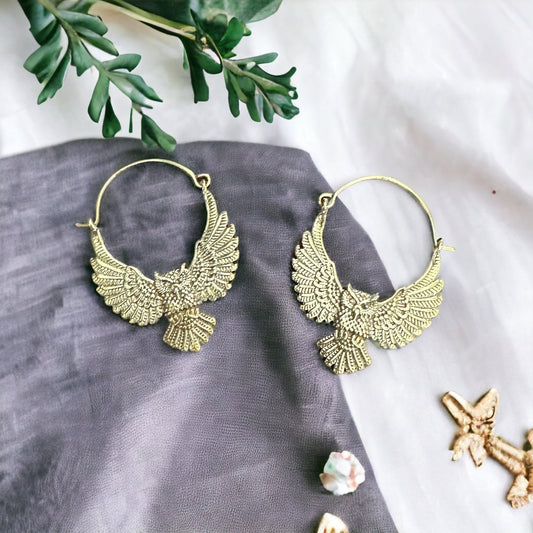 Brass Earrings ‘Night Owl’ #19