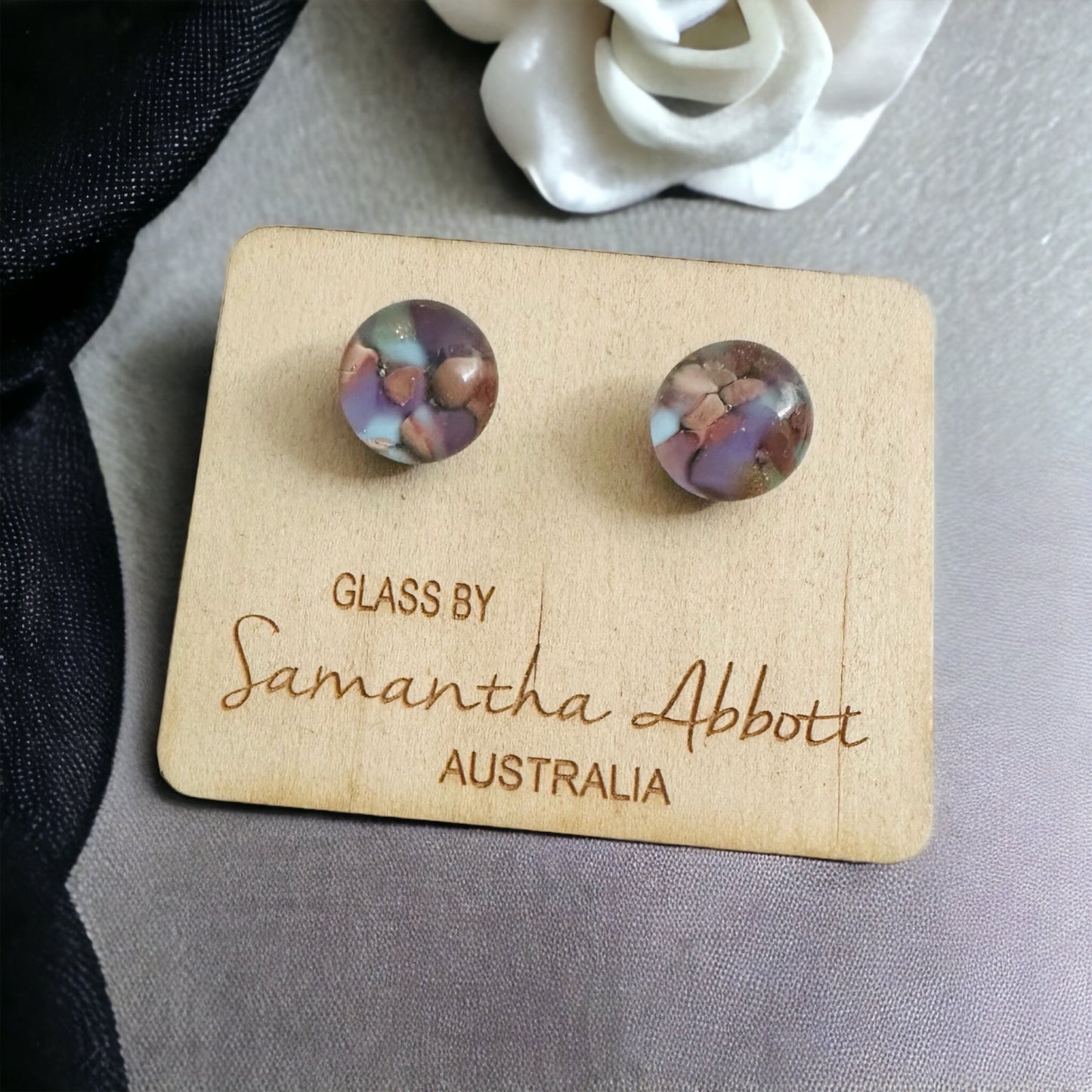Samantha Abbott Glass Stud Earrings #75