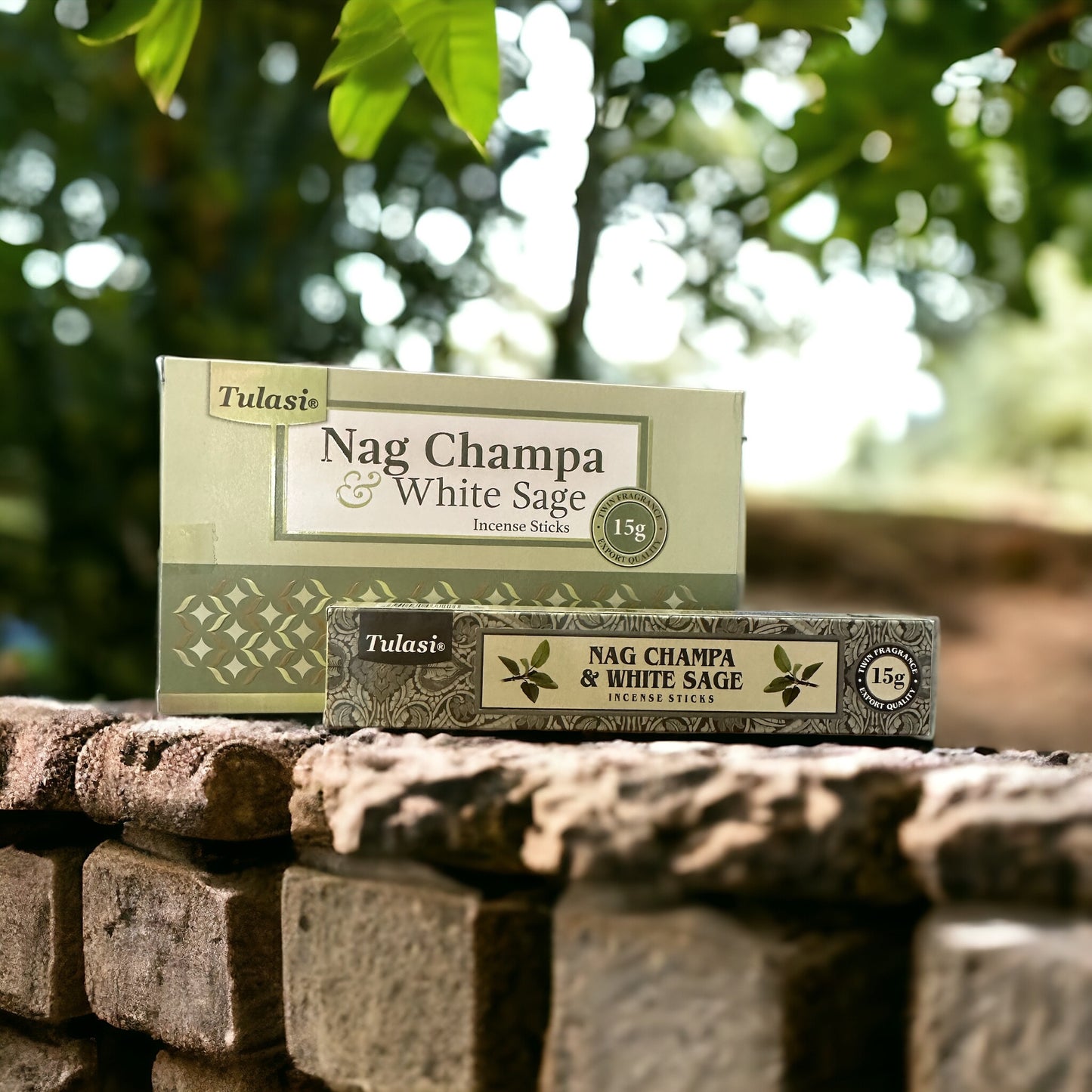 Tulasi Nag Champa & White Sage incense sticks