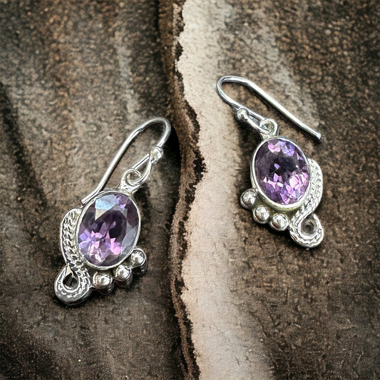 Amethyst Sterling Silver Earrings