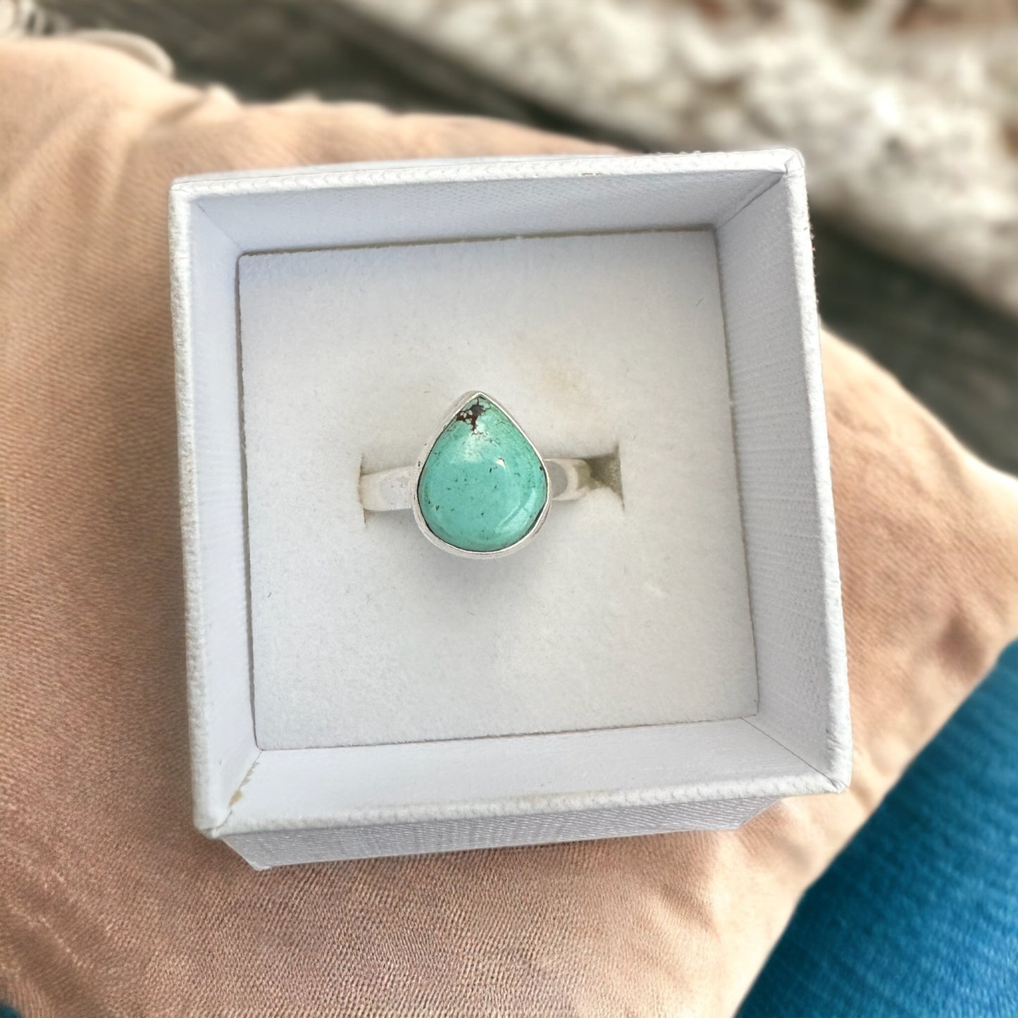 Green Turquoise Sterling Silver Ring