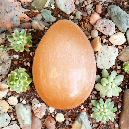 Peach Selenite Egg