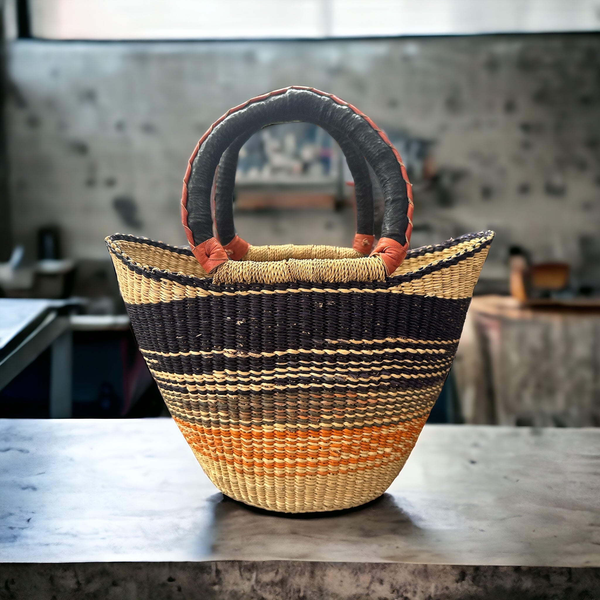 African Basket U Shopper Small ONLY ONE AVAILABLE 005