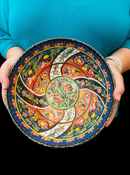 Turkish Decorative Bowl 25cm ❤️#27 blue /red/orange