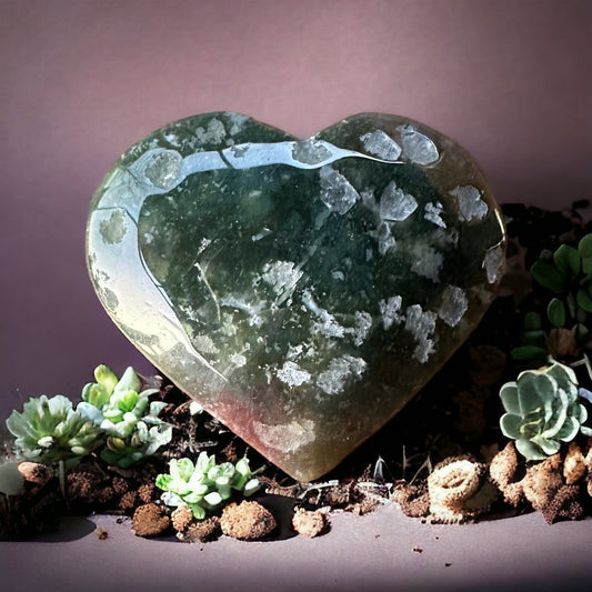 Moss Agate Heart