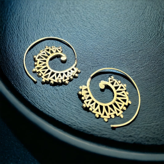 Brass Earrings ‘ Whispering Moonlight’ 25