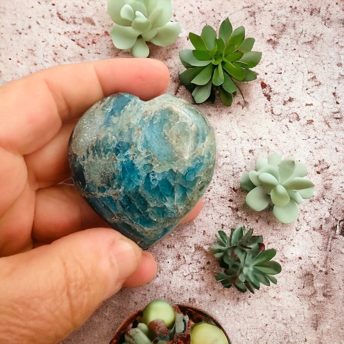 Blue Apatite Heart