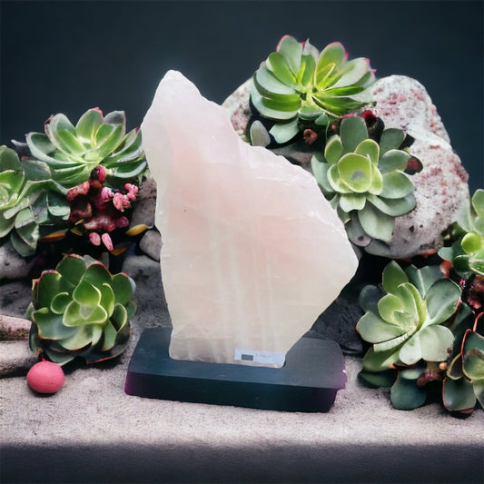 Rose Quartz Polished Slab on a Stand