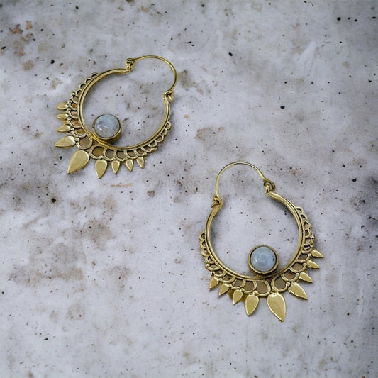 Boho Brass Earrings ‘Enchanted Moonbeams’ #34