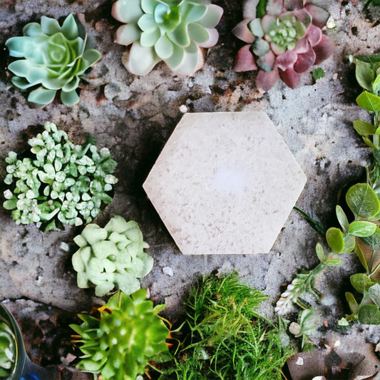 Selenite Charging Plate - Hexagon