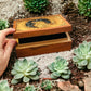 Wooden Jewellery Box - Wolf with Black Onyx