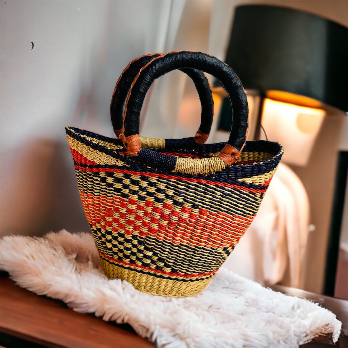 African Basket U Shopper Small - #007