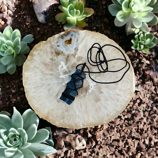 Lapis Lazuli Pendant on Black Cord