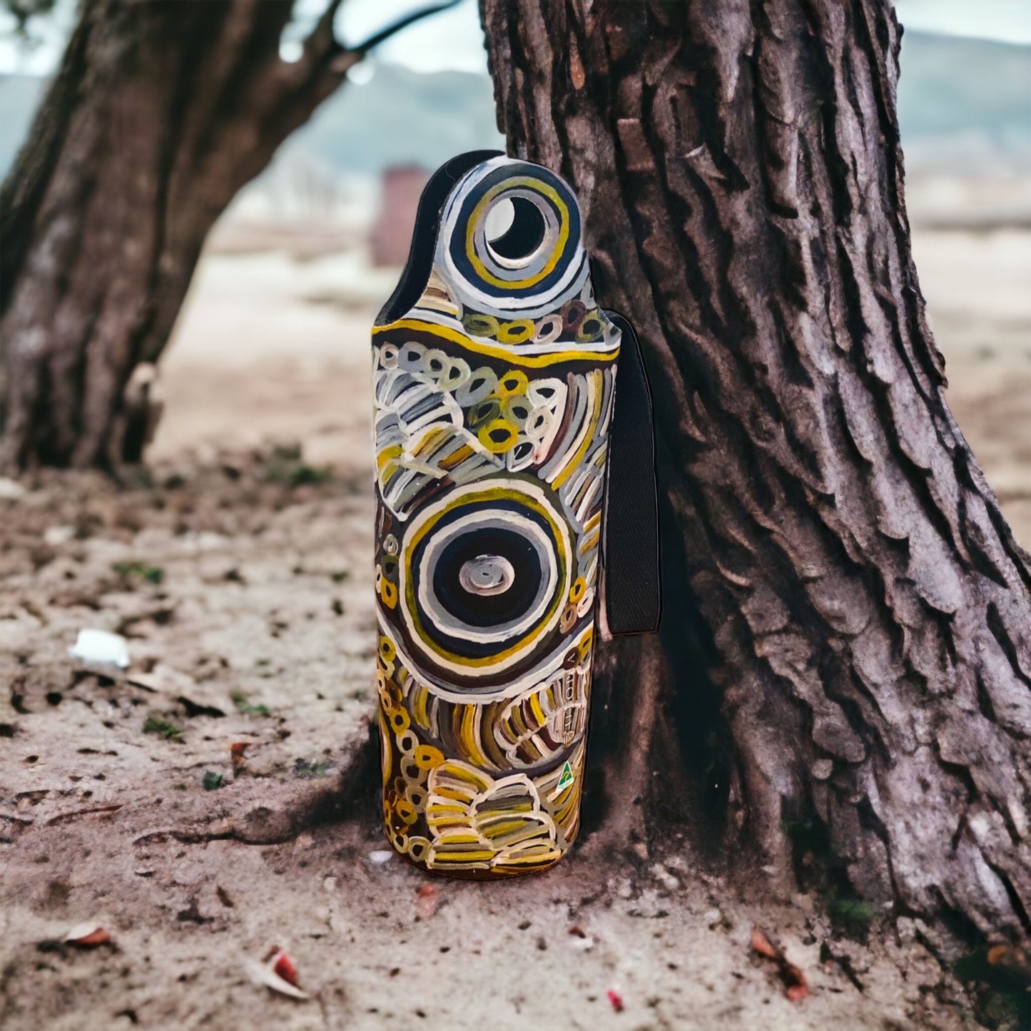 Aboriginal painted wine bottle holder