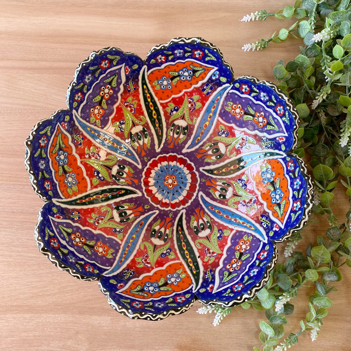 Turkish Decorative Bowl Navy-Orange #24