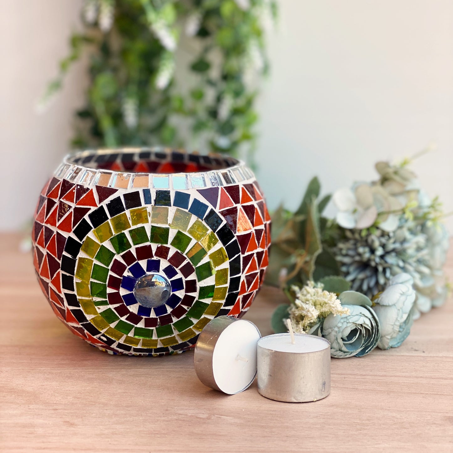 Turkish Mosaic Tea Light Ornamental Piece - Handmade in Turkey