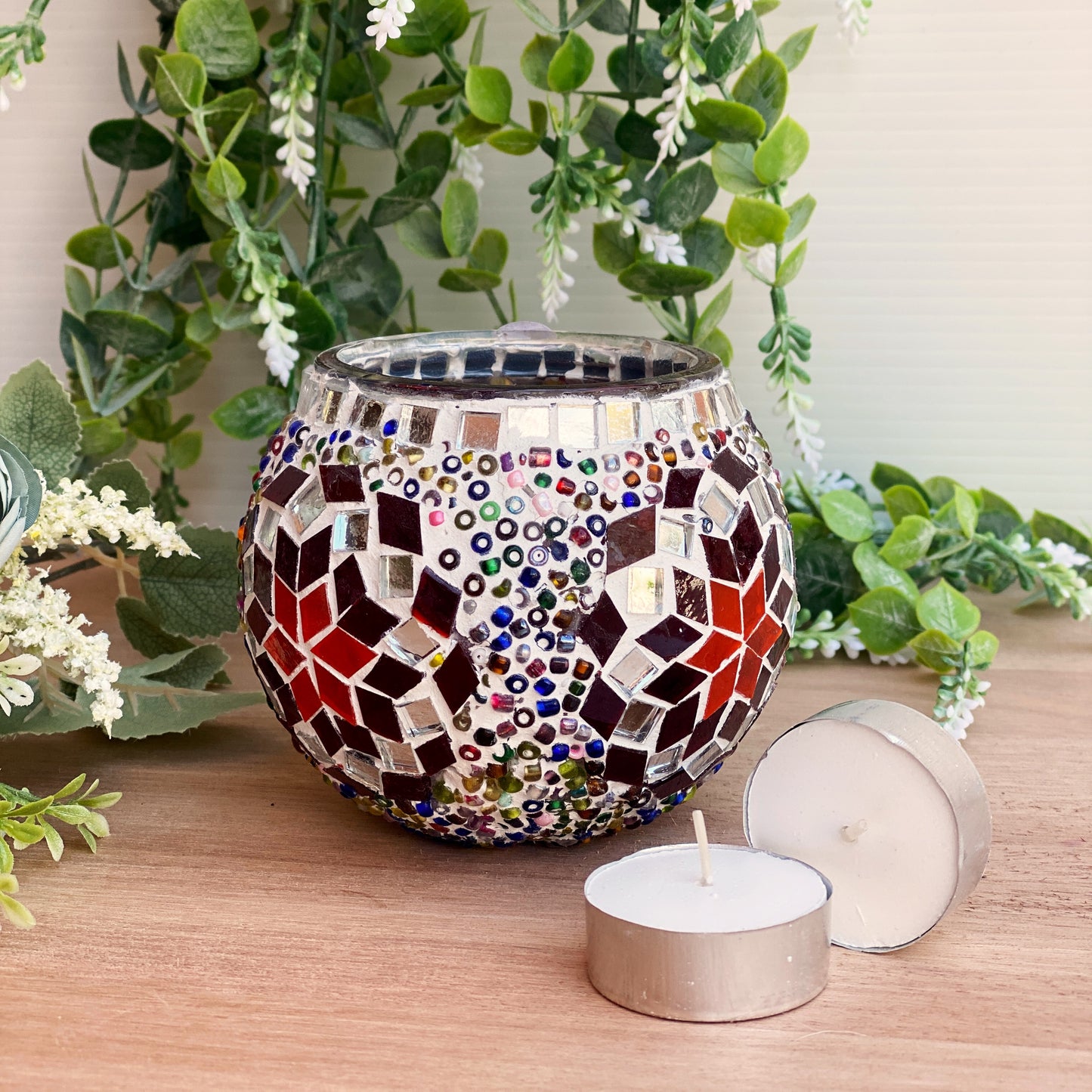 Mosaic Tea Light Ornamental Piece - Handmade in Turkey