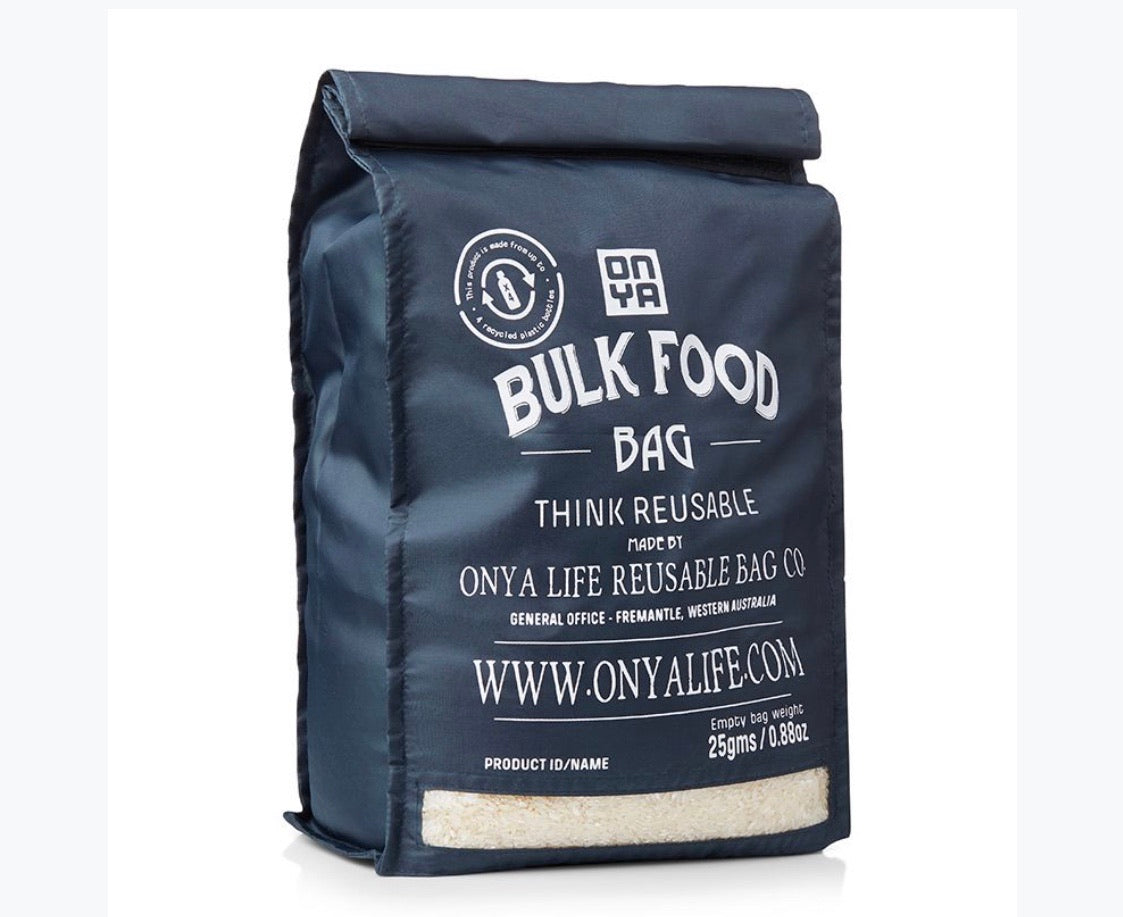 ONYA reusable bulk bag (large) colour - charcoal  22.cmx40cm