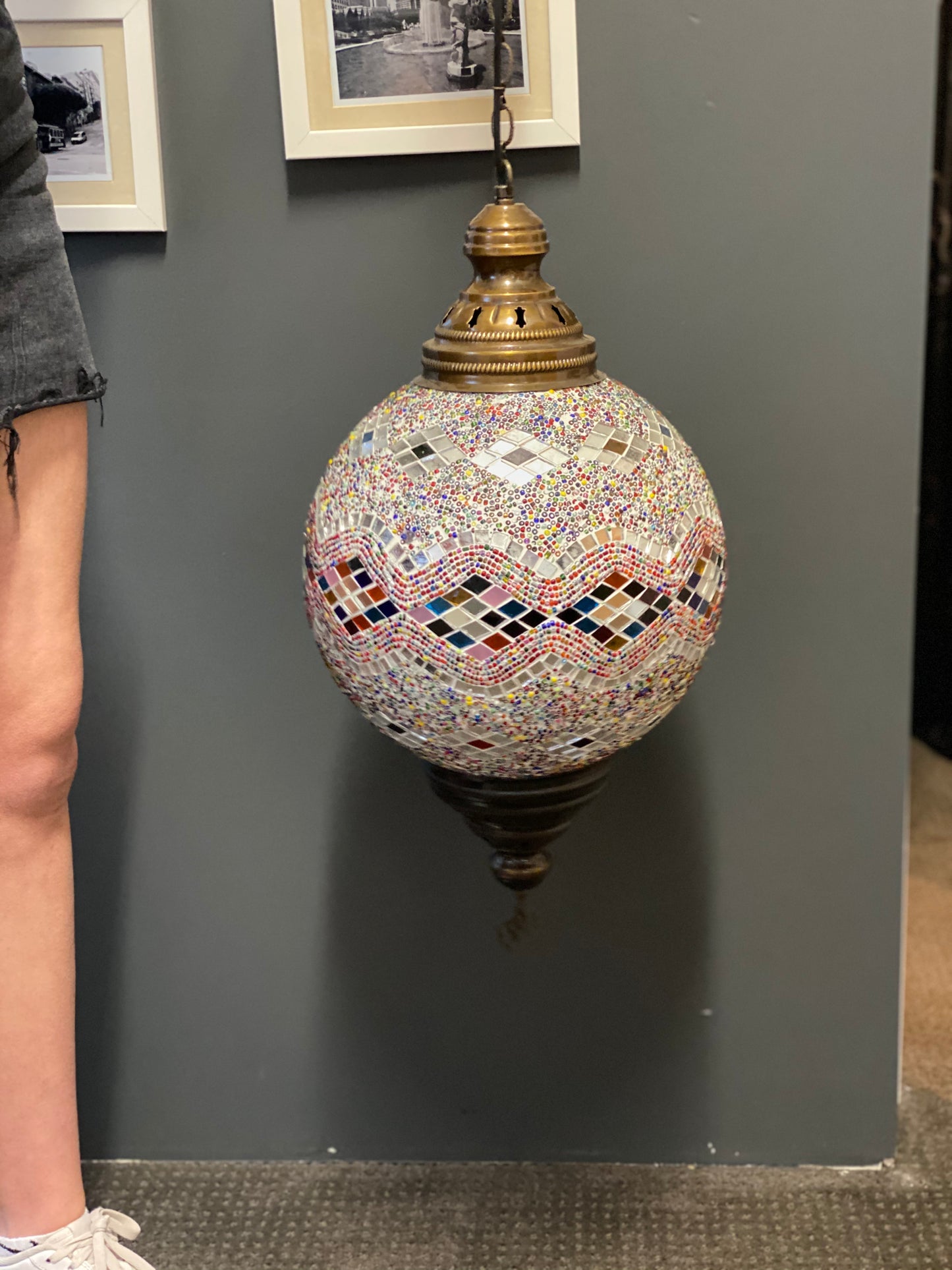 Turkish Handmade Ceiling Lamp - multicoloured, mirror